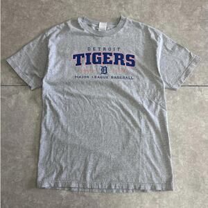 2000s Vintage Detroit Tigers Grey T Shirt Size L